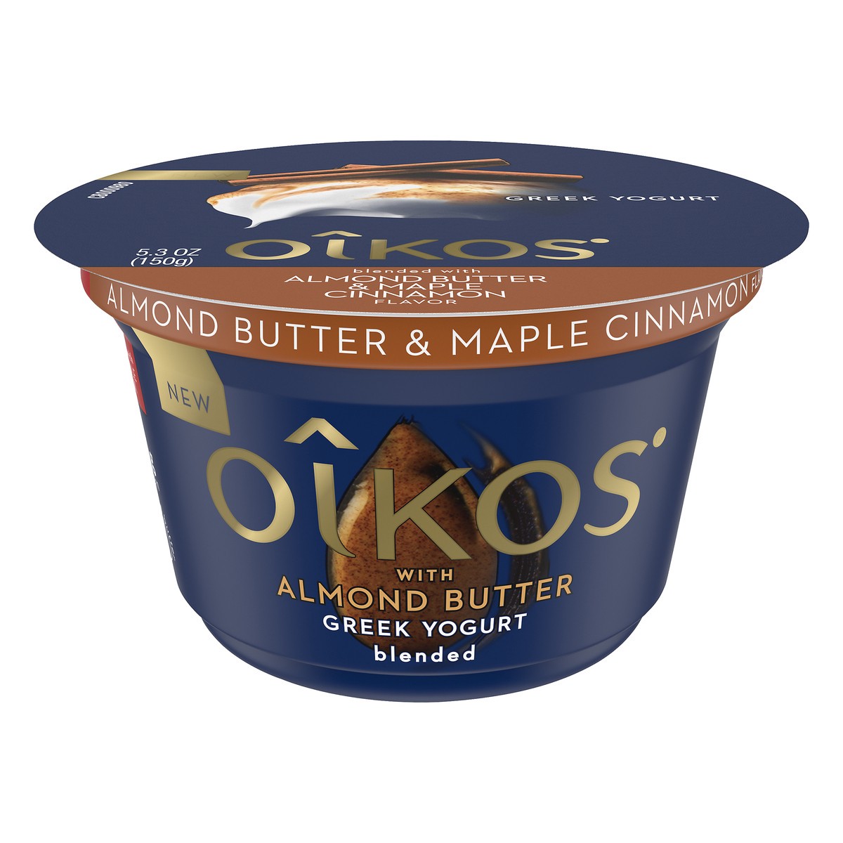 slide 10 of 13, Oikos Whole Milk Almond Butter & Maple Cinnamon Greek Yogurt, 5.3 Oz., 5.3 oz