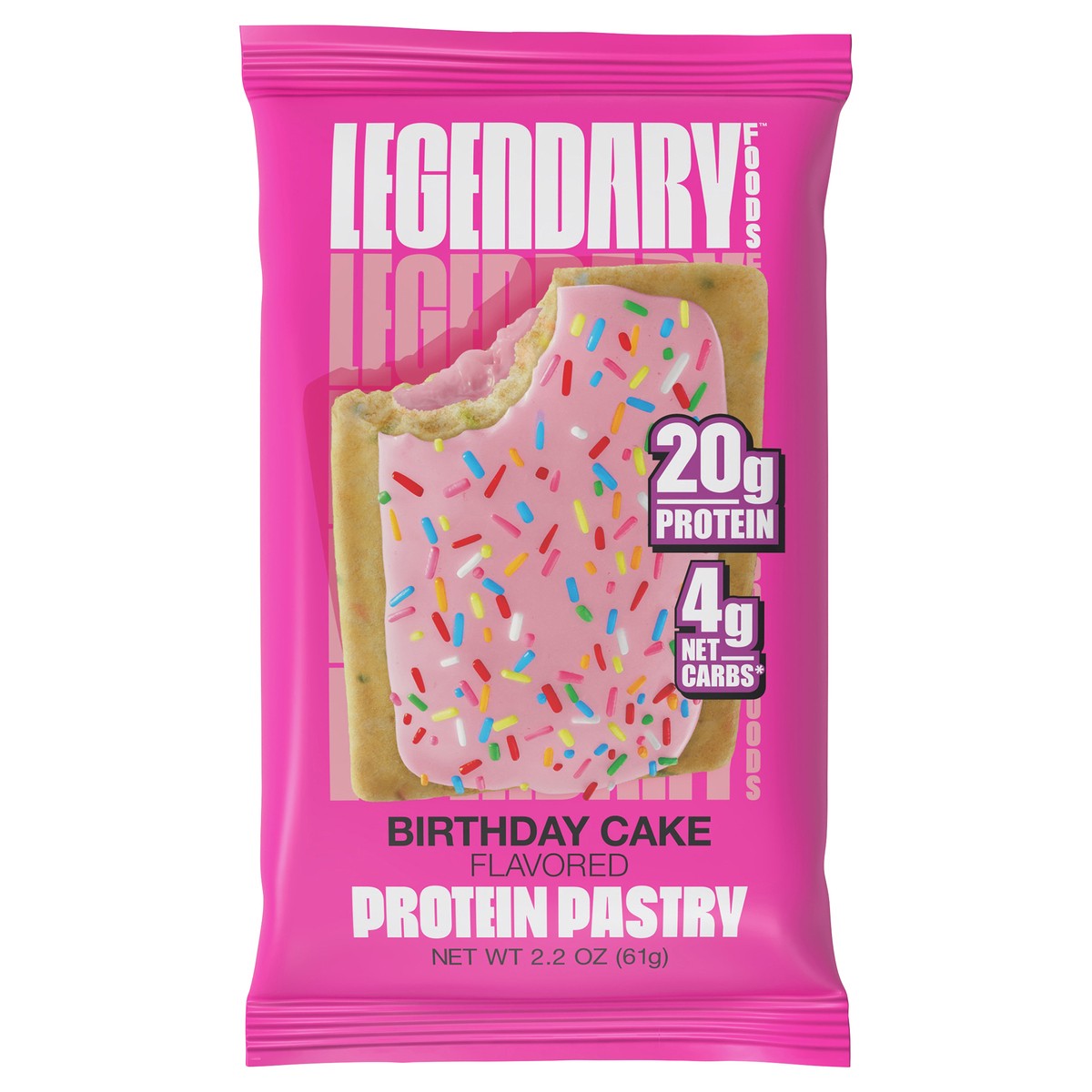 slide 1 of 2, Legendary Foods Protein Pastry - Birthday Cake, 2.2 oz Pastry, 2.2 oz