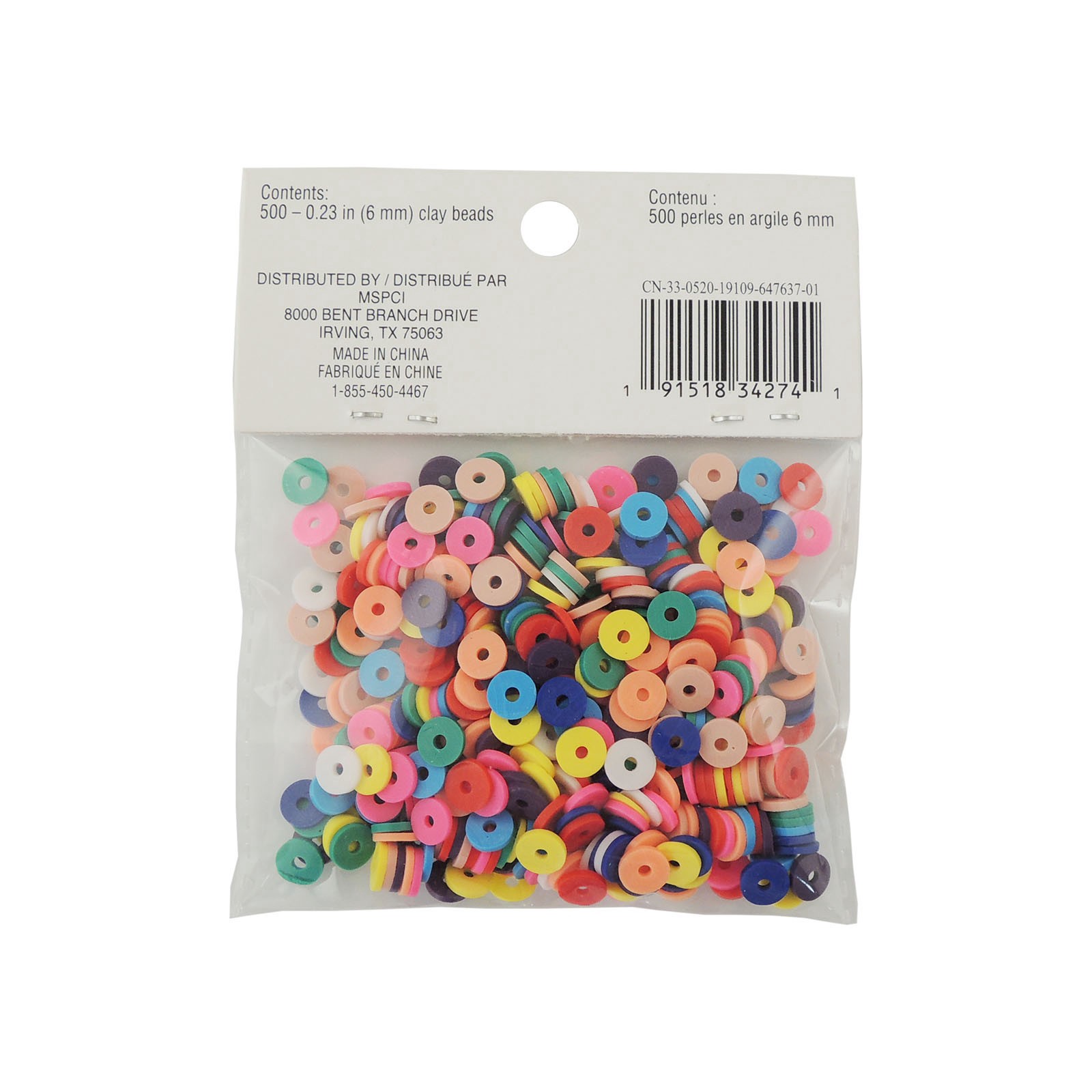 slide 4 of 4, 6mm Multicolored Clay Beads By Creatology, 6 mm