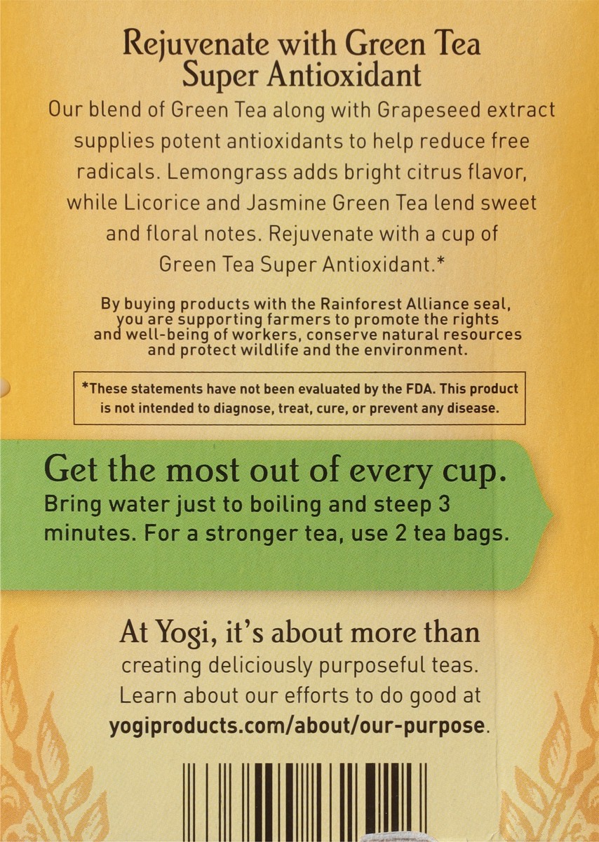 slide 3 of 9, Yogi Super Antioxidant Green Tea 16 Tea Bags, 16 ct