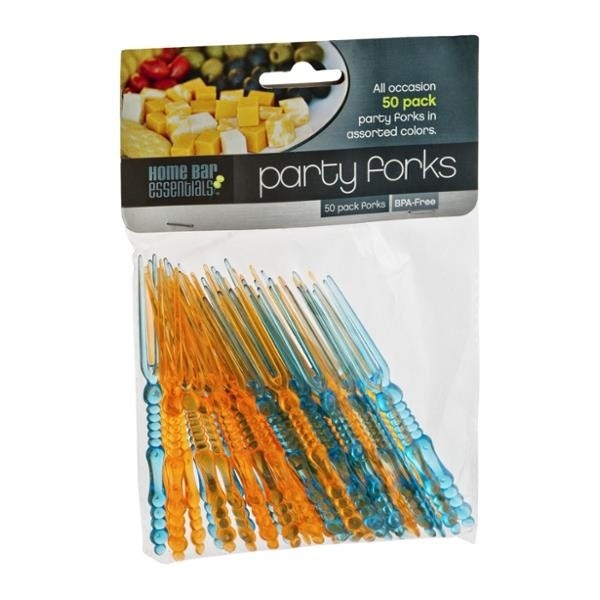 slide 1 of 1, Home Bar Essentials Assorted Color Party Forks, 50 ct