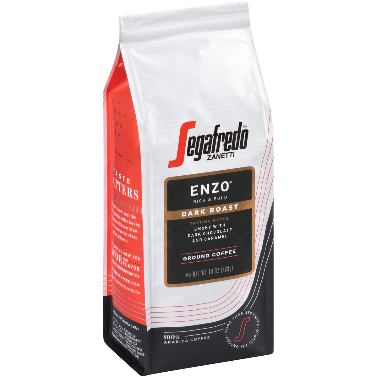 slide 6 of 9, Segafredo Zanetti Enzo Dark Roast Ground Coffee 10 oz. Bag, 10 oz