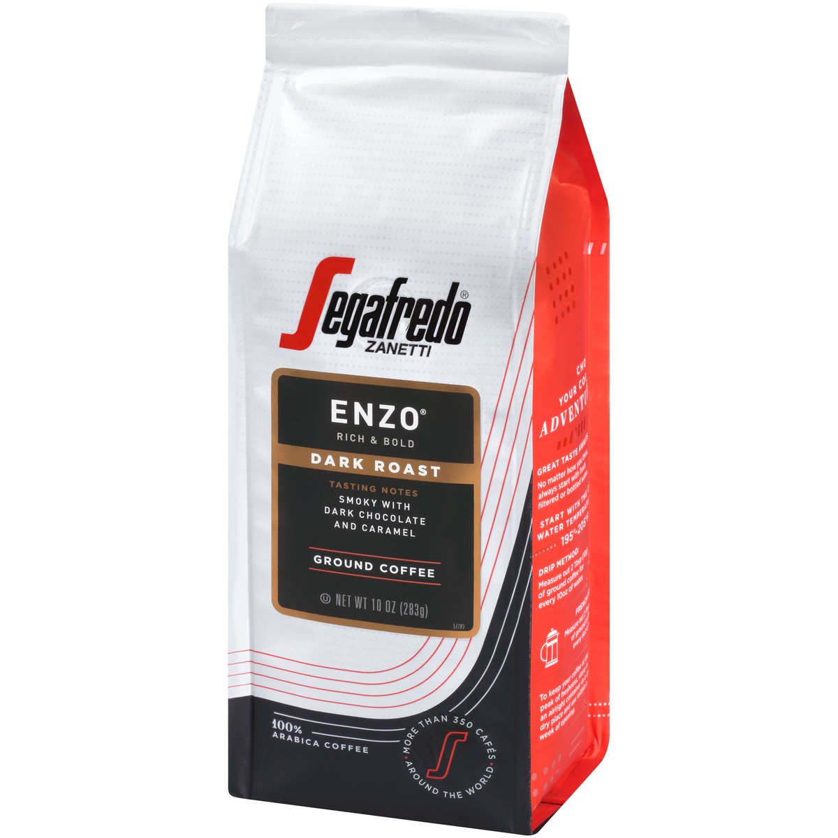 slide 8 of 9, Segafredo Zanetti Enzo Dark Roast Ground Coffee 10 oz. Bag, 10 oz