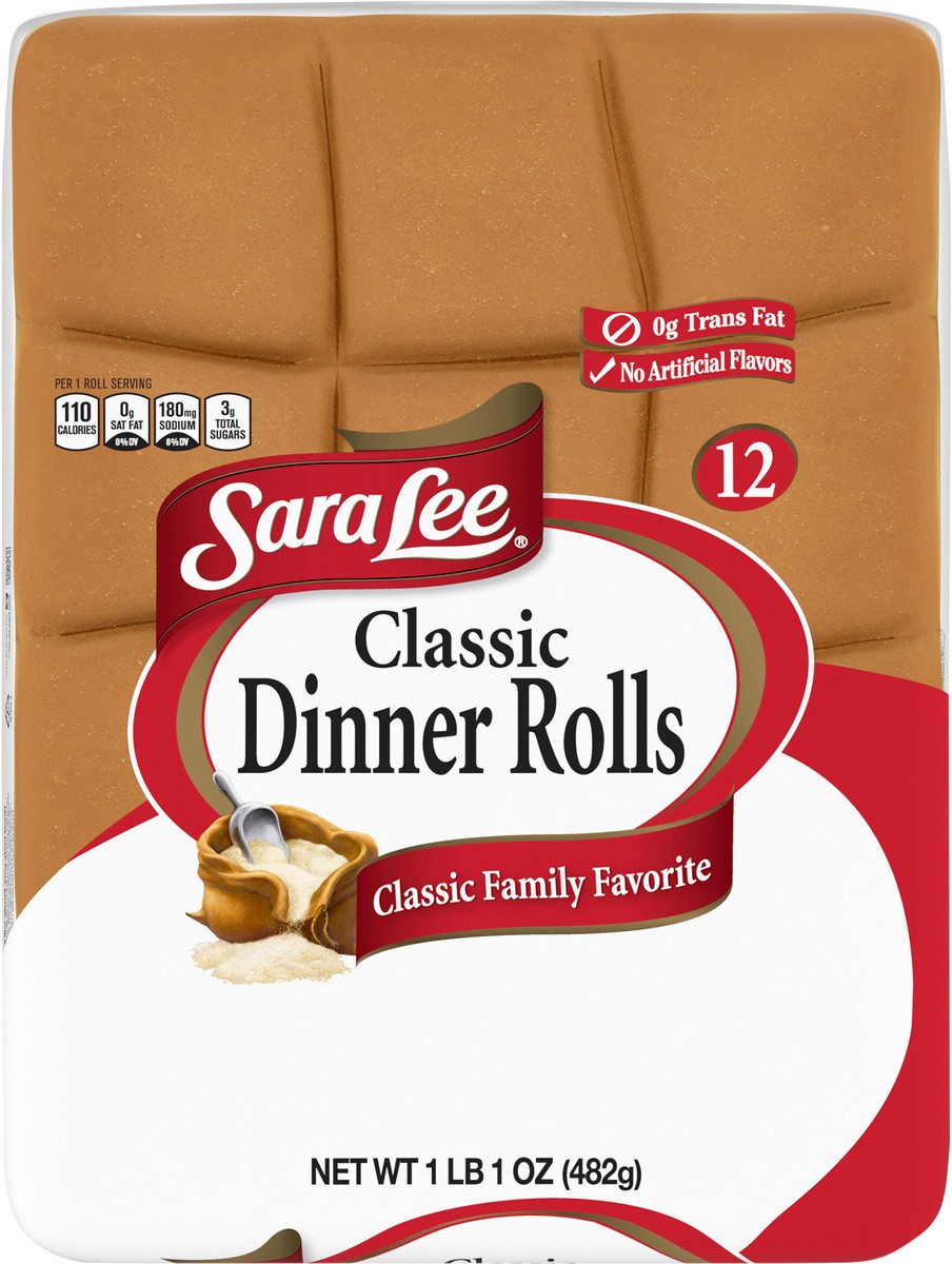 slide 3 of 5, Sara Lee Classic White Dinner Rolls, 12 count, Dinner Rolls, 17 oz Bag, 12 ct