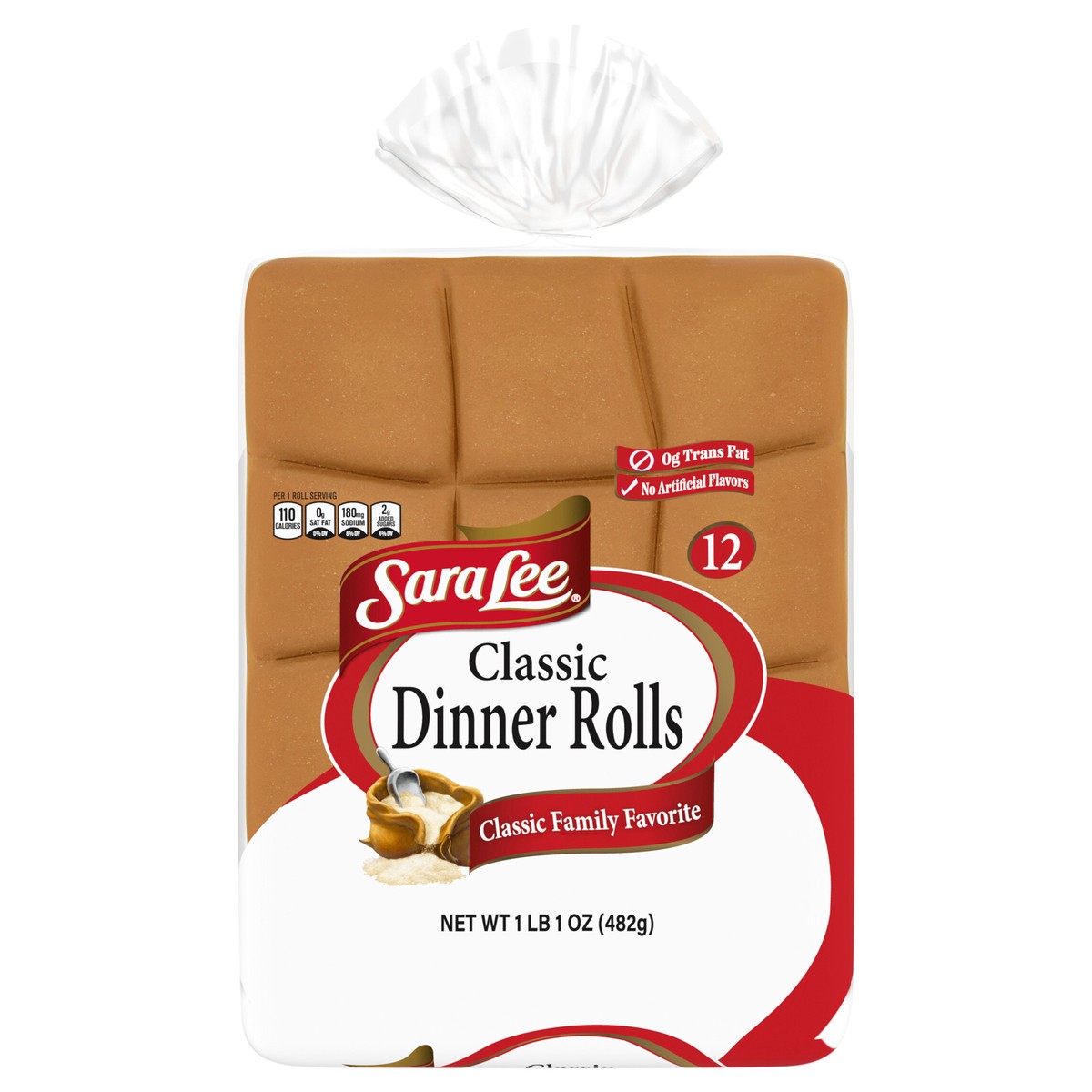 slide 1 of 5, Sara Lee Classic White Dinner Rolls, 12 count, 17 oz, 12 ct