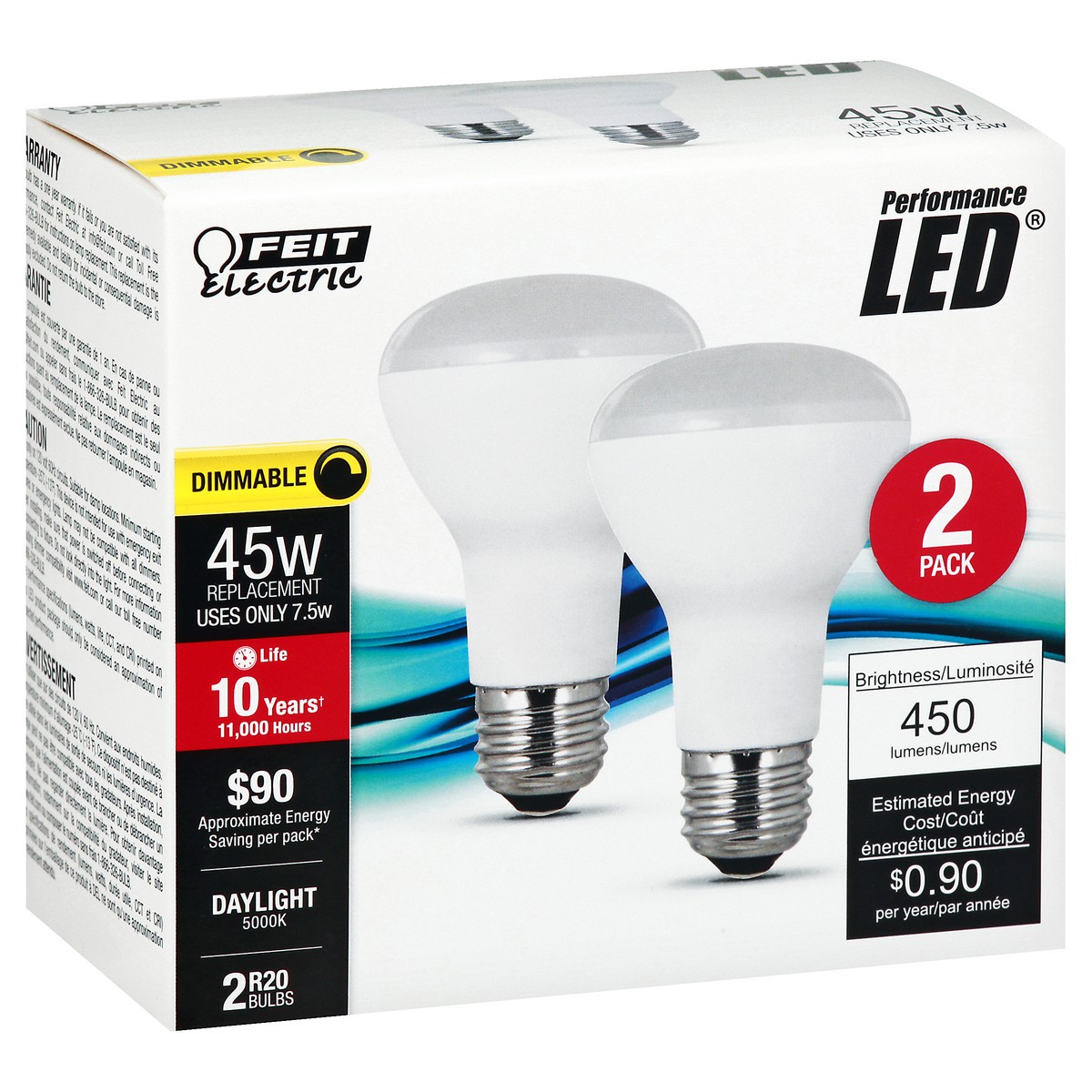 slide 4 of 11, Feit Electric Performance 2 Pack 7.5 Watts Daylight LED Light Bulbs 2 ea, 2 ct