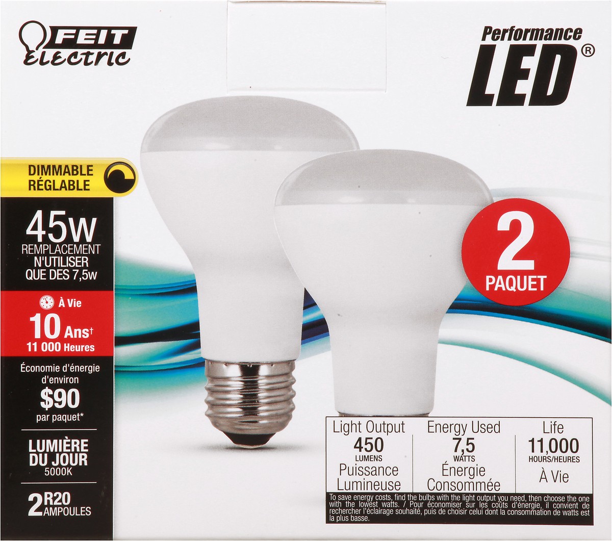 slide 7 of 11, Feit Electric Performance 2 Pack 7.5 Watts Daylight LED Light Bulbs 2 ea, 2 ct
