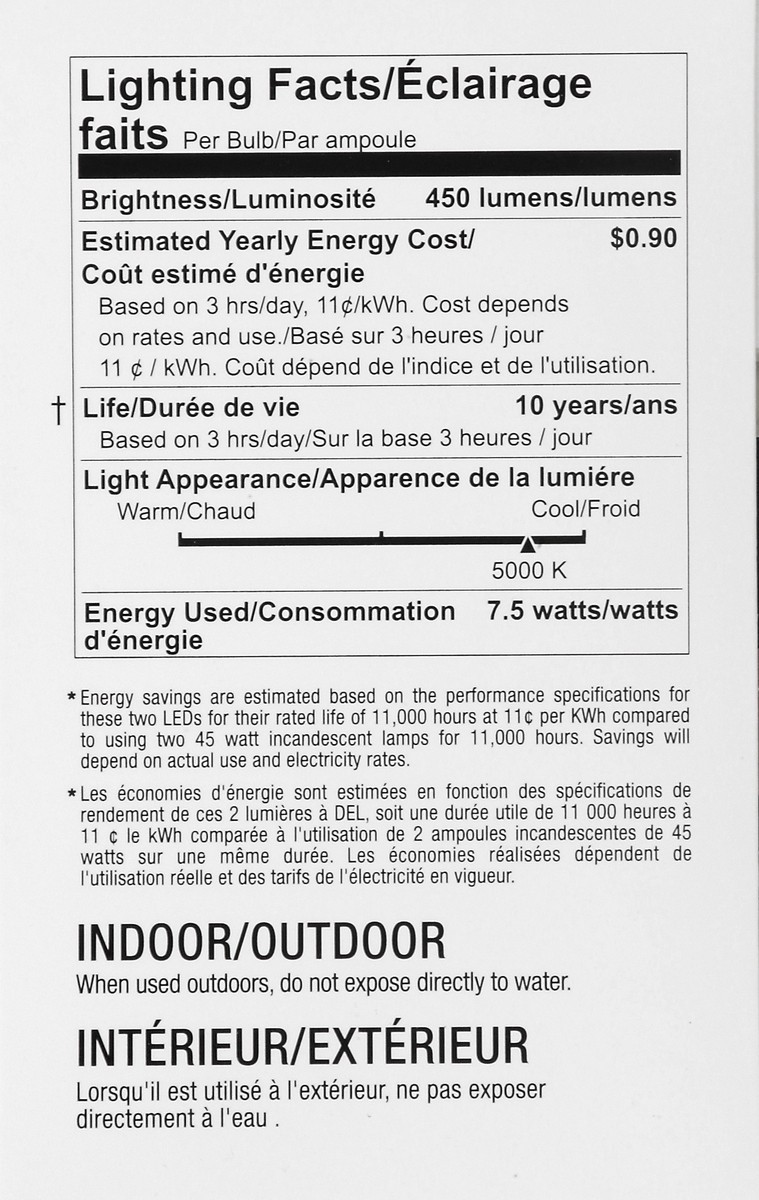 slide 10 of 11, Feit Electric Performance 2 Pack 7.5 Watts Daylight LED Light Bulbs 2 ea, 2 ct