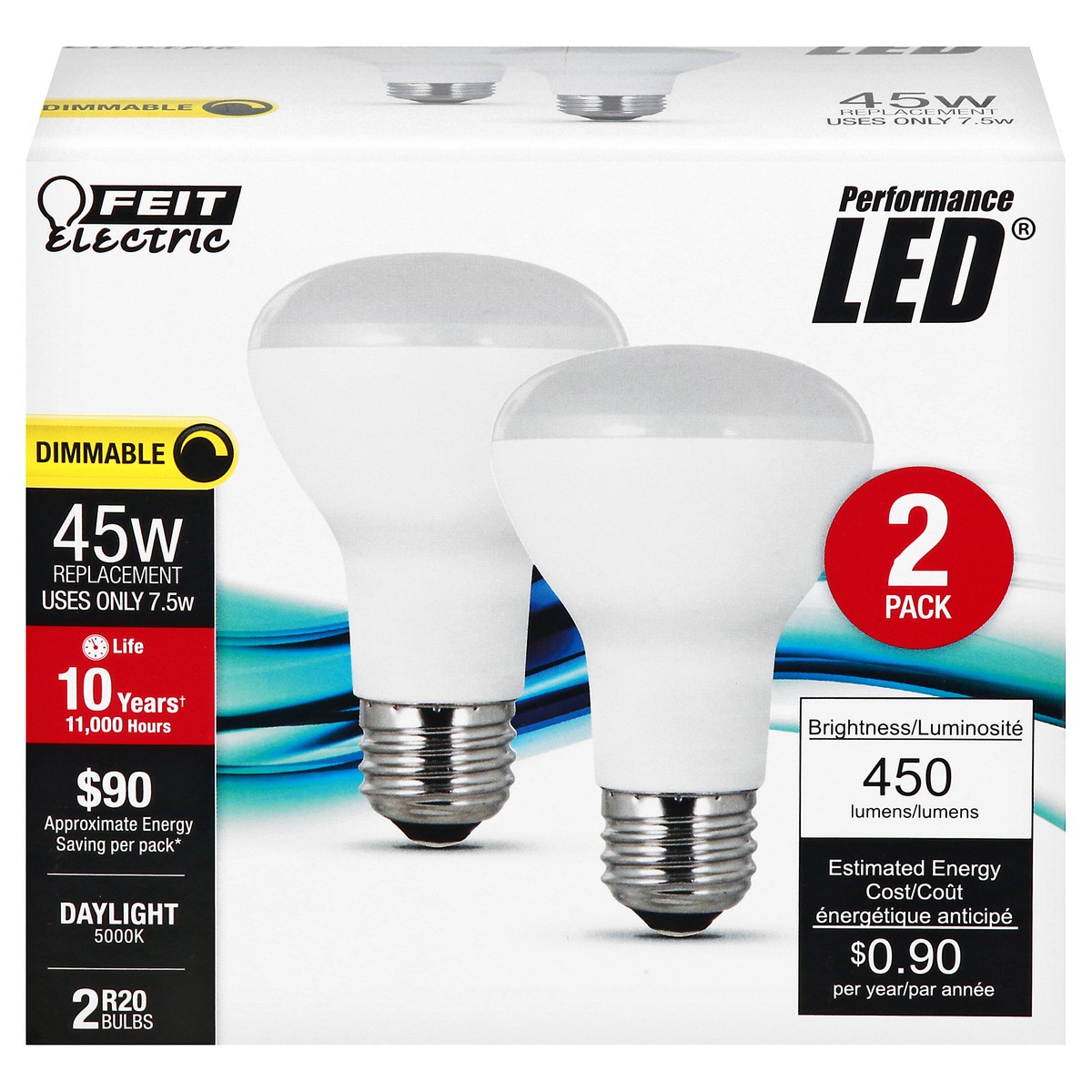 slide 1 of 11, Feit Electric Performance 2 Pack 7.5 Watts Daylight LED Light Bulbs 2 ea, 2 ct