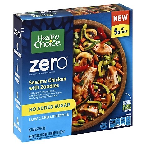 slide 1 of 1, Healthy Choice Zero Sesame Chicken With Zoodles Bowl Low Carb Single, 9.5 oz