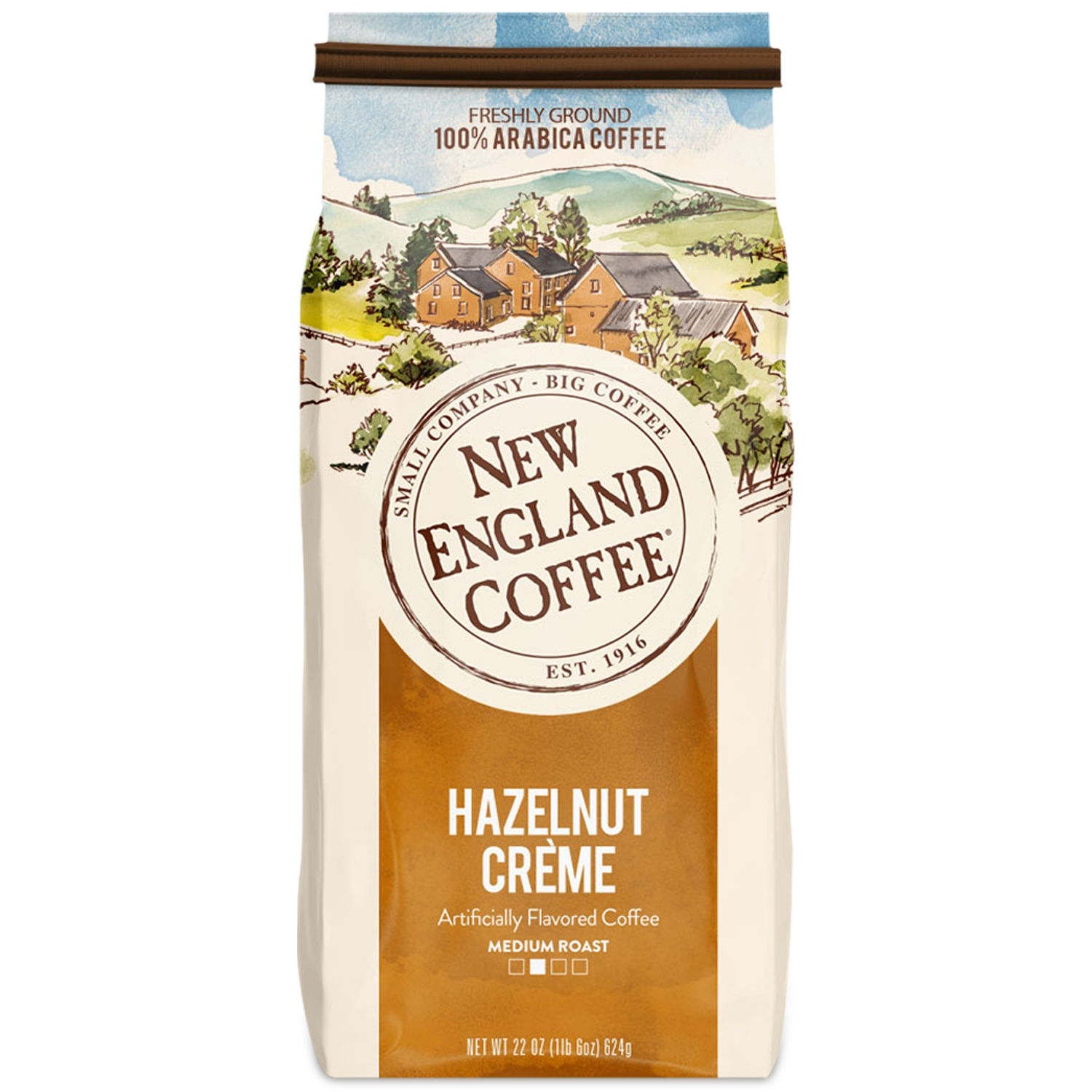 slide 1 of 1, New England Coffee Freshly Ground 100% Arabica Hazelnut Creme - 22 oz, 22 oz