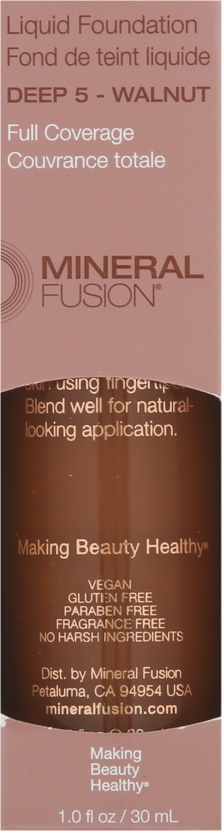 slide 3 of 9, Mineral Fusion Deep 5 - Walnut Full Coverage Liquid Foundation 1.0 fl oz, 1 ct