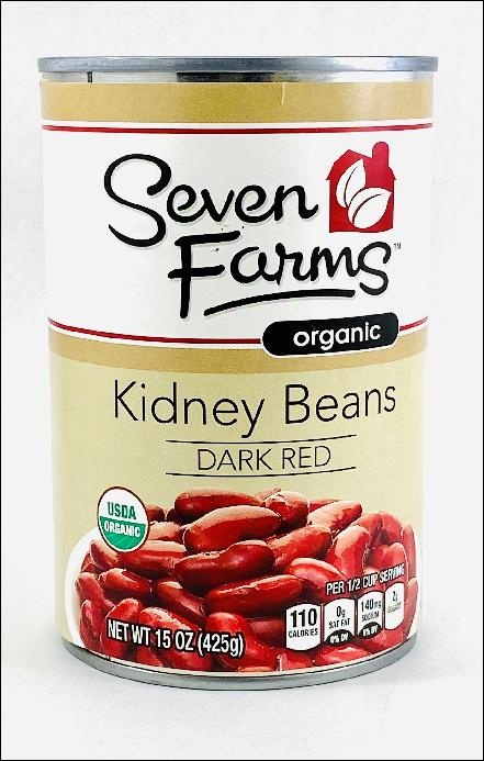 slide 1 of 1, Seven Farms Organic Dark Red Kidney Beans, 15 oz