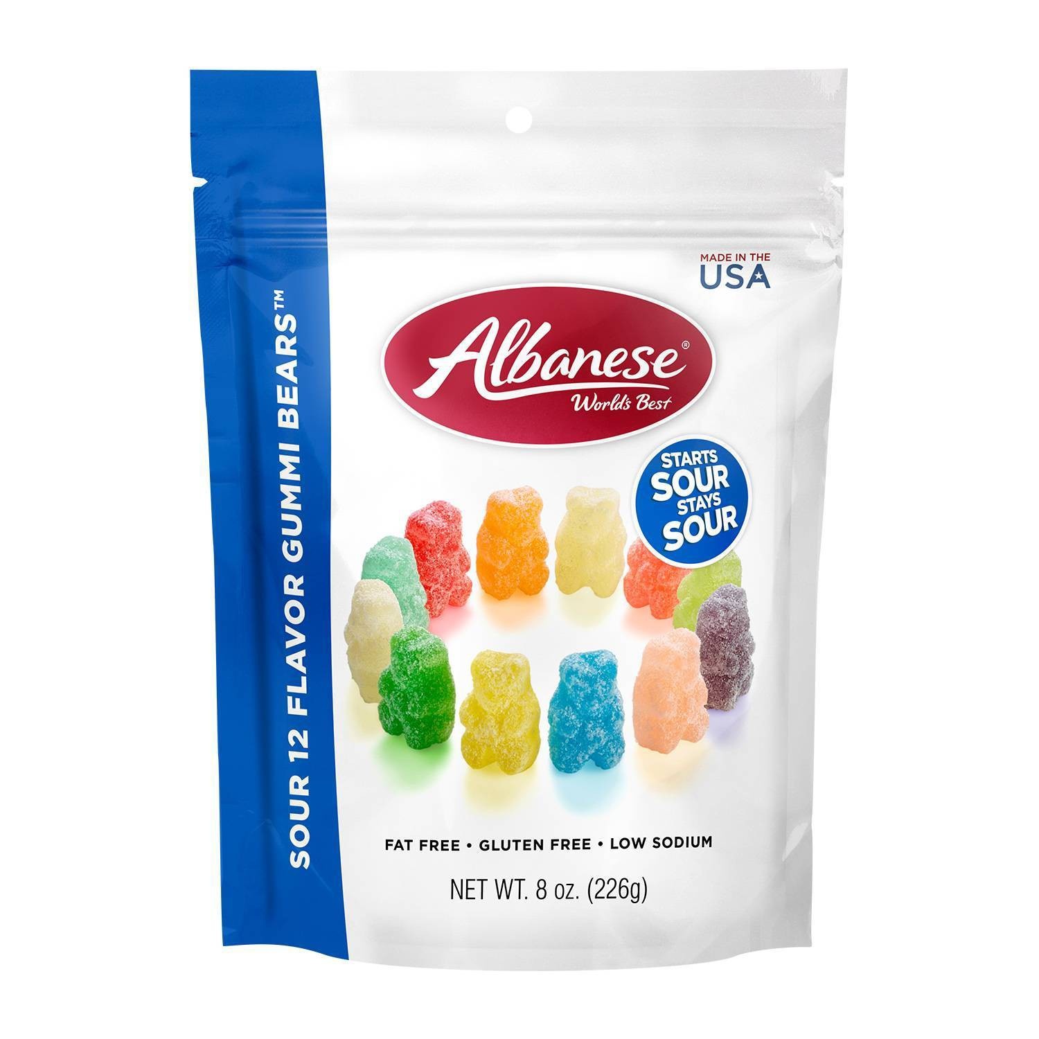 slide 1 of 2, Albanese Sour Gummi Bears, 8 oz