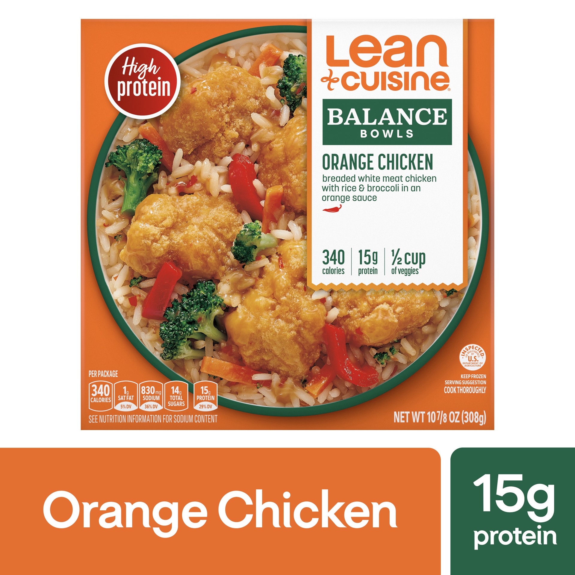 slide 1 of 8, Life Cuisine Lean Cuisine Frozen Meal Orange Chicken, Balance Bowls Microwave Meal, Frozen Orange Chicken Dinner, Frozen Dinner for One, 10.88 oz