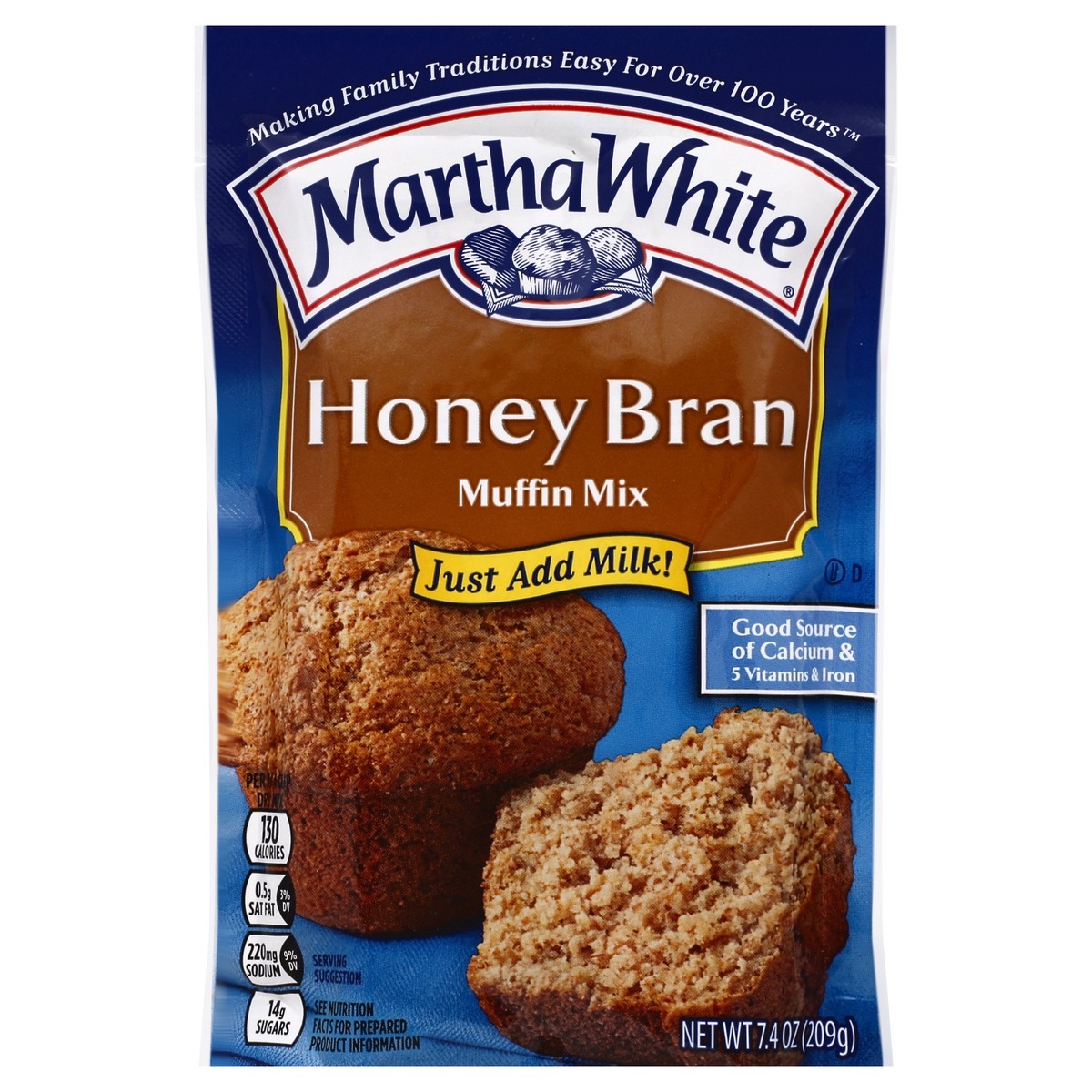 slide 7 of 8, Martha White Honey Bran Muffin Mix, 7.4 oz