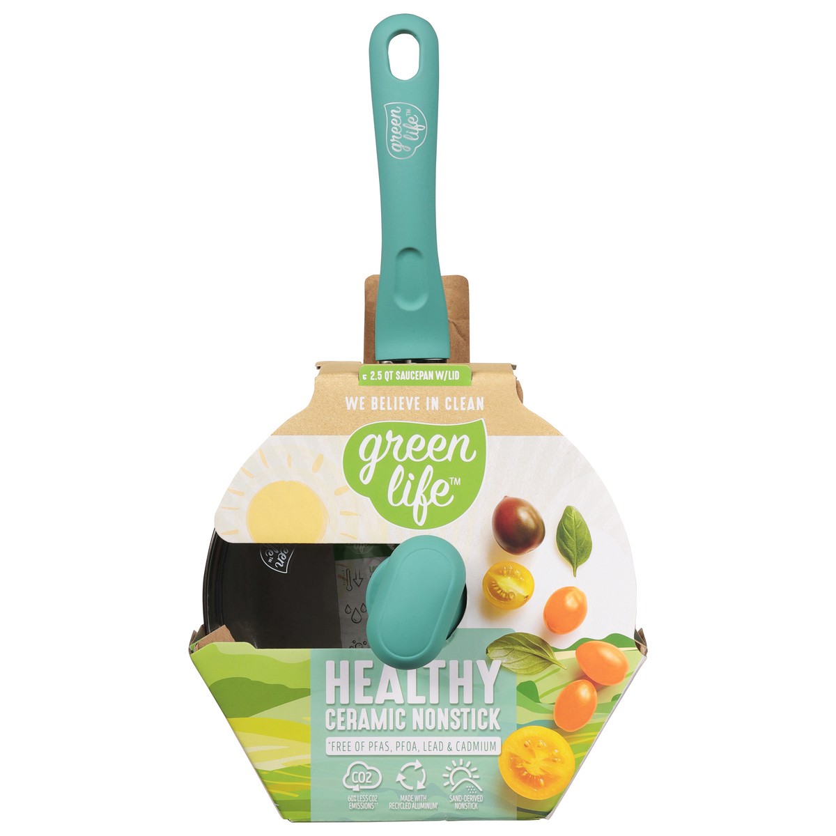 slide 4 of 4, GreenLife 2.5 Quart Healthy Ceramic Nonstick Saucepan with Lid 1 ea, 1 ct