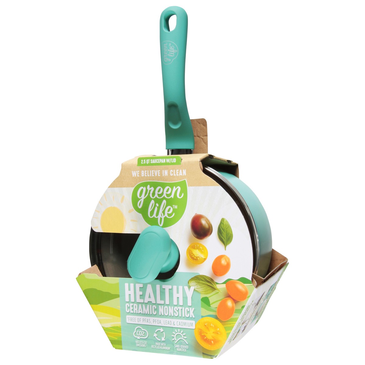 slide 3 of 4, GreenLife 2.5 Quart Healthy Ceramic Nonstick Saucepan with Lid 1 ea, 1 ct