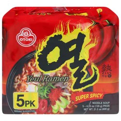 Otoki Yeul Ramen Super Spicy Noodle Soup - 5 x 4.23 oz