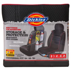 Dickies 2-Piece Black-Red Storage Seat Covers