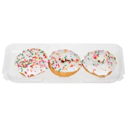 Lunds & Byerlys White Iced Sprinkled Donuts 3 ea