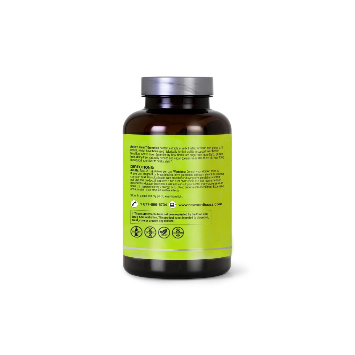 slide 5 of 5, New Nordic Active Liver Vegan Gummies - Peach/Mango - 60 Gummies, 60 ct