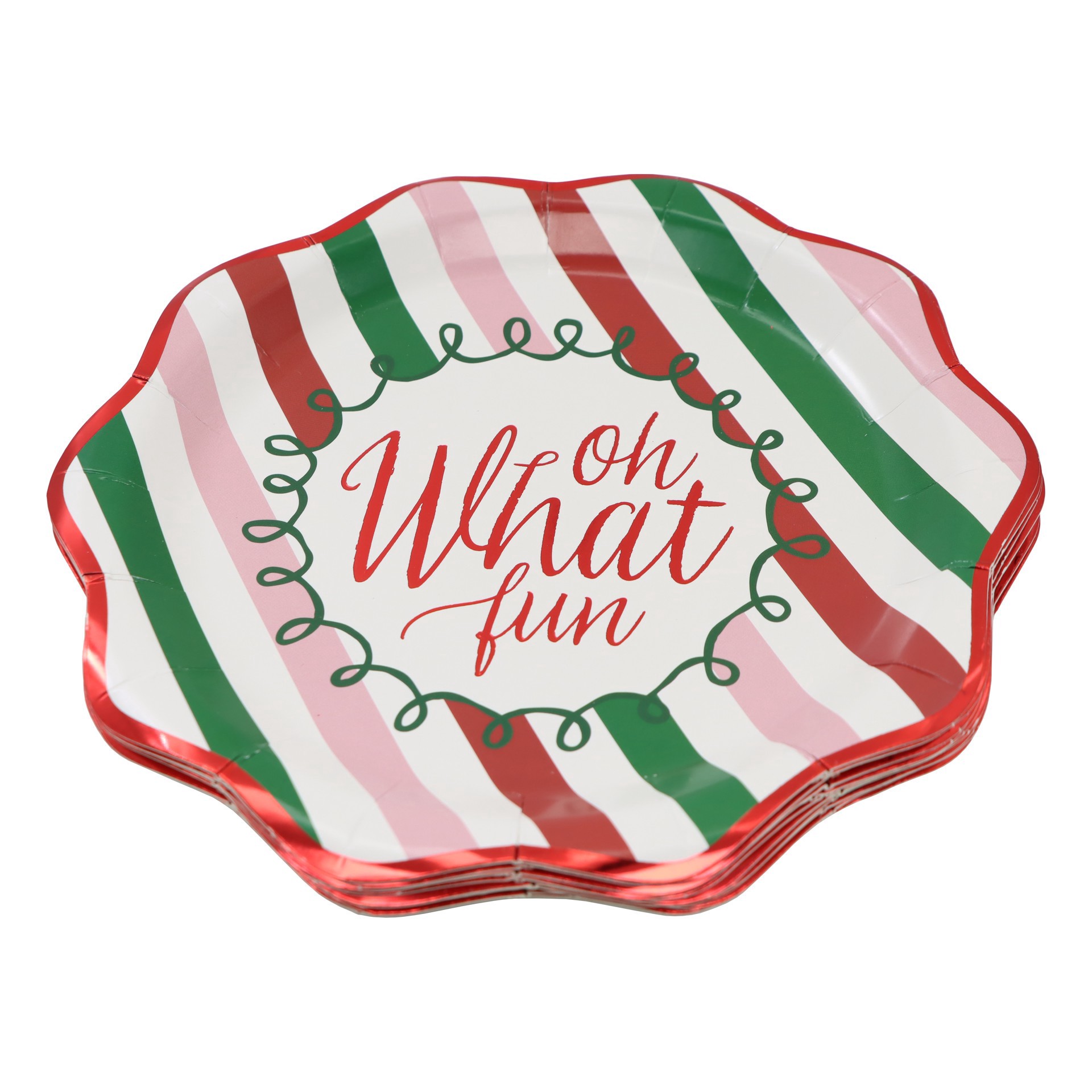 slide 2 of 2, 7" Oh What Fun Paper Plates, 12ct. By Celebrate It, 12 ct