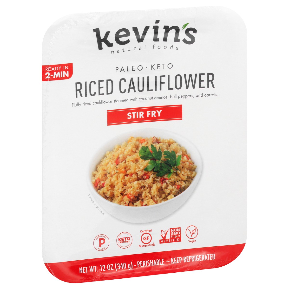 slide 6 of 9, Kevin's Natural Foods Keto Stir Fry Stir Fry Riced Cauliflower 12 oz, 12 oz