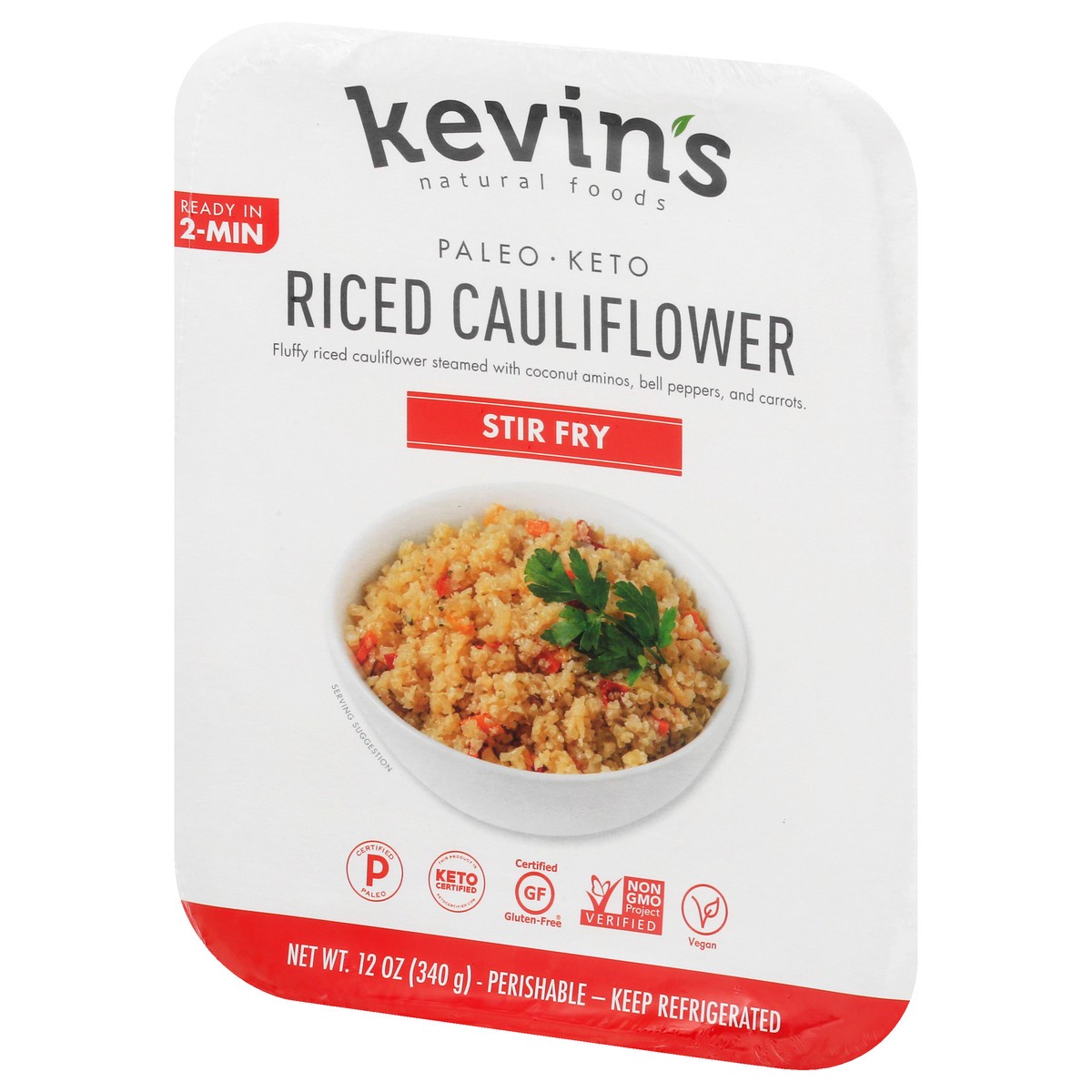 slide 9 of 9, Kevin's Natural Foods Keto Stir Fry Stir Fry Riced Cauliflower 12 oz, 12 oz