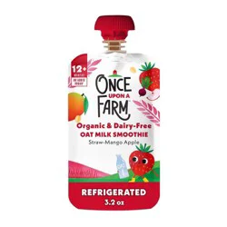 Once Upon A Farm Organic Dairy-Free Straw-Mango Apple Oat Milk Smoothie - 3.2oz