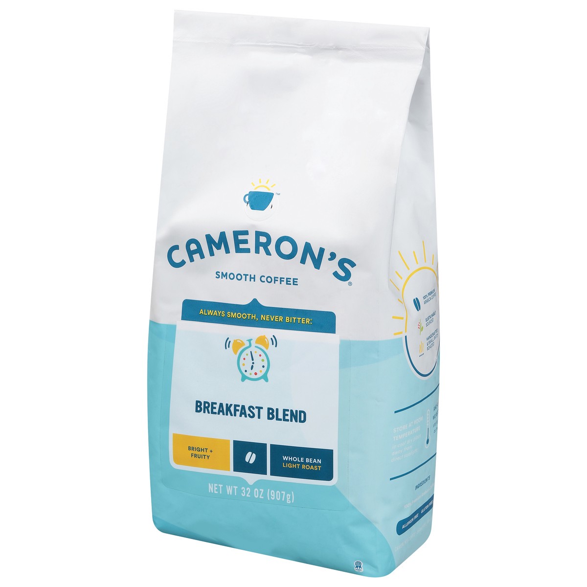 slide 9 of 10, Cameron's Coffee Breakfast Blend Light Roast Whole Bean Coffee - 32oz, 32 oz