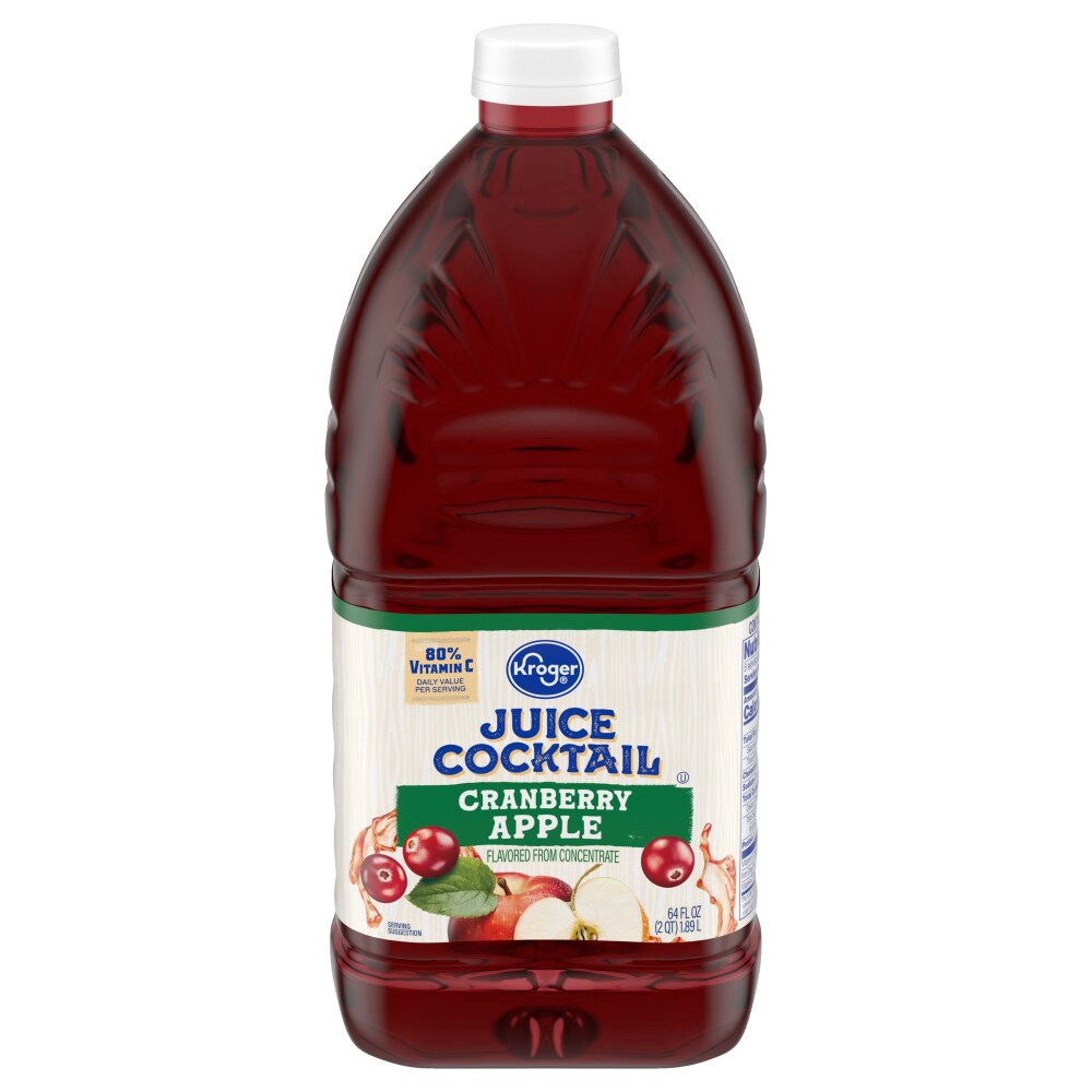 slide 1 of 5, Kroger Cranberry Apple Juice Cocktail - 64 fl oz, 64 fl oz