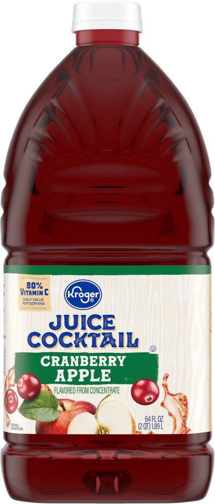 slide 3 of 5, Kroger Cranberry Apple Juice Cocktail - 64 fl oz, 64 fl oz