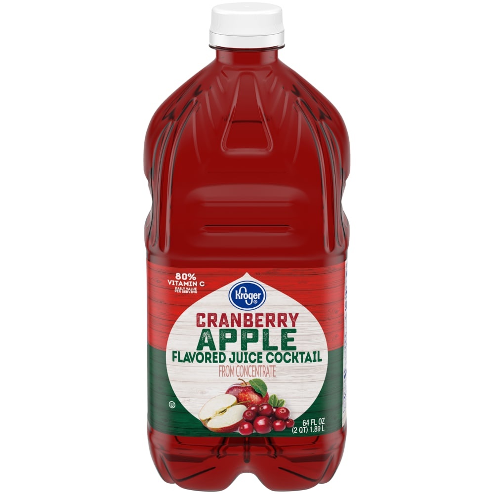 slide 1 of 1, Kroger Cranberry Apple Juice Cocktail, 64 fl oz