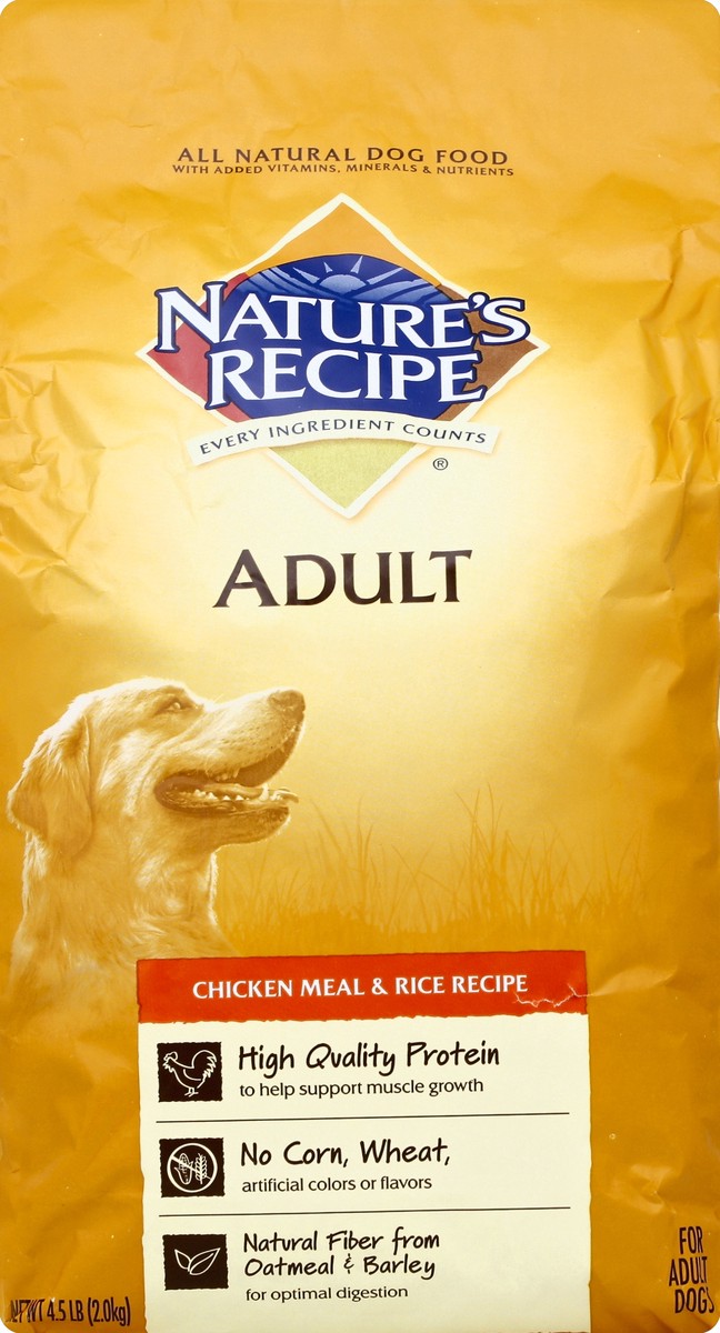 slide 6 of 6, Nature's Recipe Adult Chicken Meal & Rice Recipe Dry Dog Food, 4.5-Pound, 4.5 lb