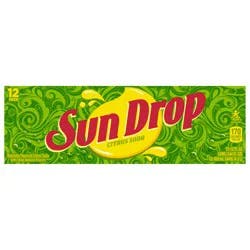 Sun Drop Citrus Soda, 12 fl oz cans, 12 pack