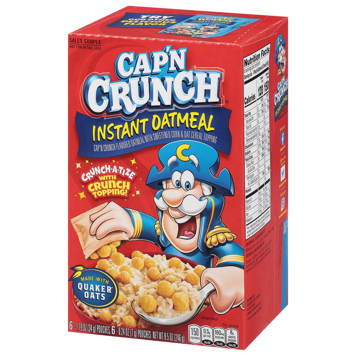slide 8 of 11, Cap'n Crunch Oatmeal, 12 ct