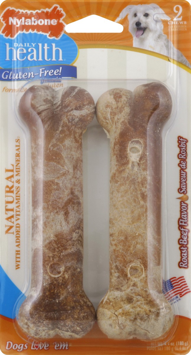 slide 2 of 2, Nylabone Roast Beef Roast Beef Dog Chew, 2 ct