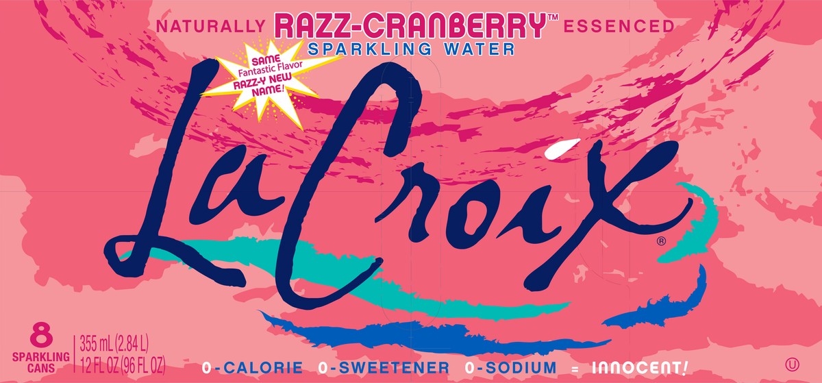 slide 2 of 7, La Croix Razz-Cranberry 8 Pack 12oz, 8 ct