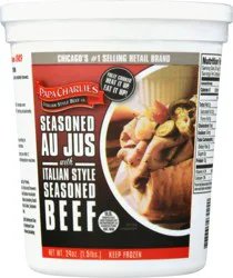 Papa Charlie's With Seasoned Au Jus Italian Style Seasoned Beef 24 oz