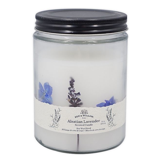 slide 1 of 3, Bee & Willow Home Alsatian Lavender Spring Floral Glass Jar Candle, 15 oz