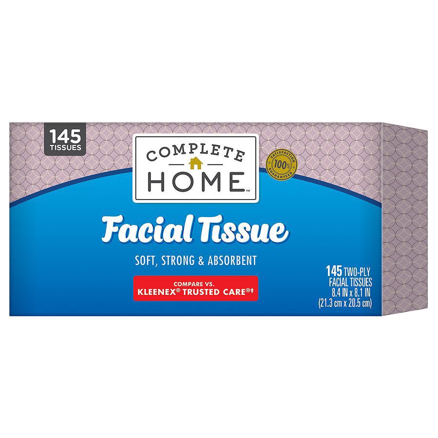 slide 3 of 3, Complete Home Facial Tissue Flat Box, Assorted Styles, 145sh