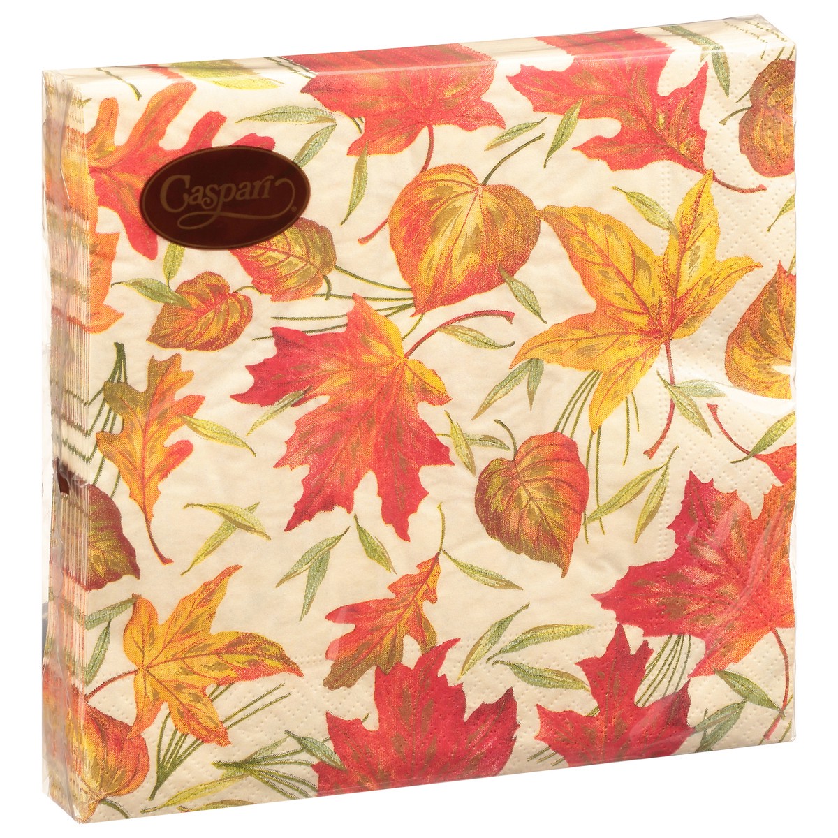 slide 2 of 12, Caspari Triple-Ply Ivory Woodland Leaves Napkins 20 ea, 20 ct