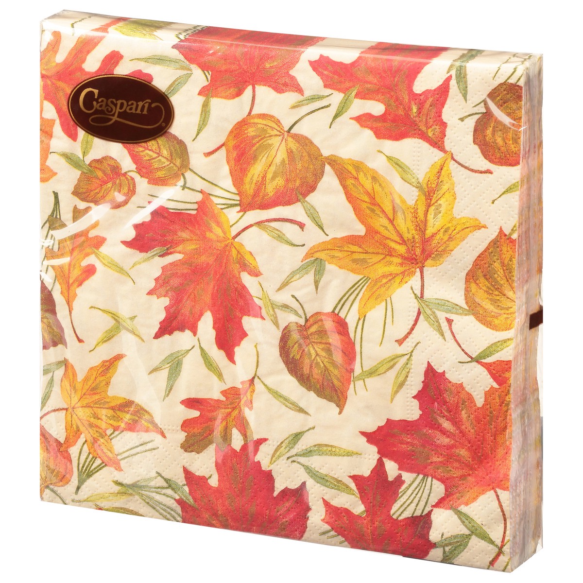slide 3 of 12, Caspari Triple-Ply Ivory Woodland Leaves Napkins 20 ea, 20 ct