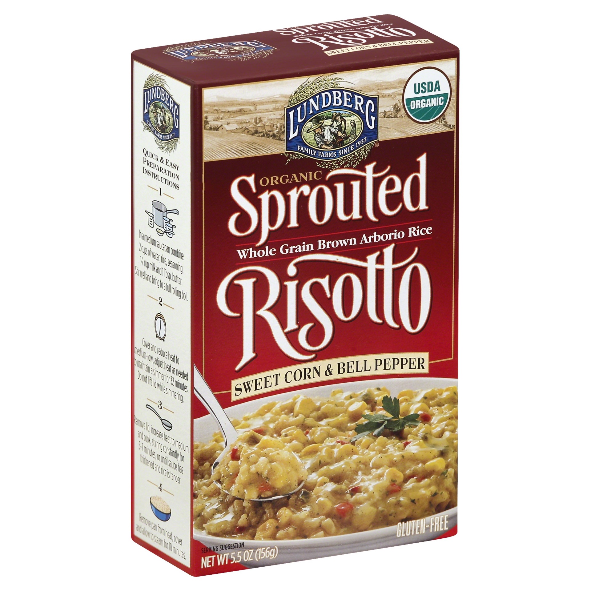 slide 1 of 1, Lundberg Sprouted Risotto Sweet Corn And Bell Pepper, 5.5 oz