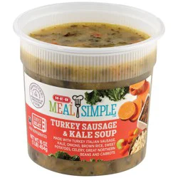 H-E-B Turkey Sausage Kale and Sweet Potato Soup