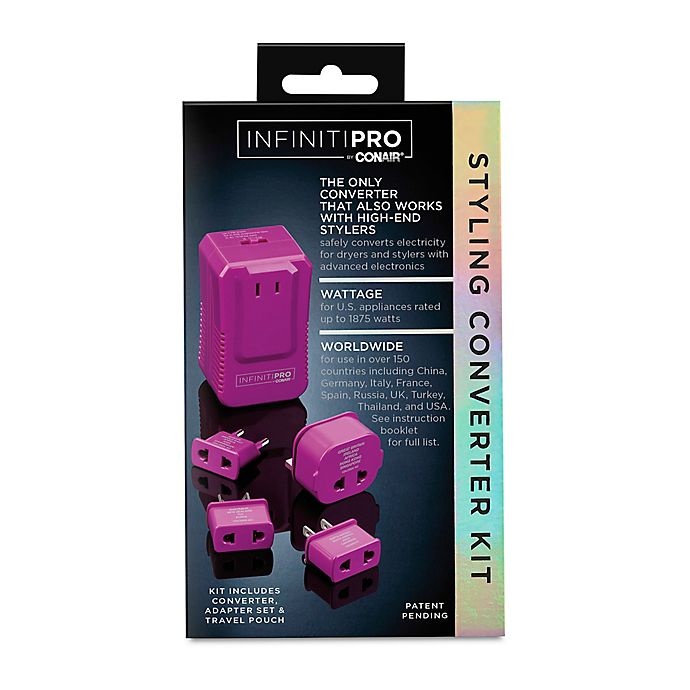 slide 3 of 8, Infiniti Pro by Conair Travel Adapter Kit - Pink, 5 ct