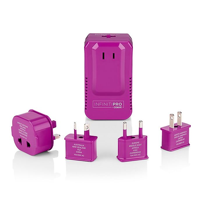 slide 1 of 8, Infiniti Pro by Conair Travel Adapter Kit - Pink, 5 ct