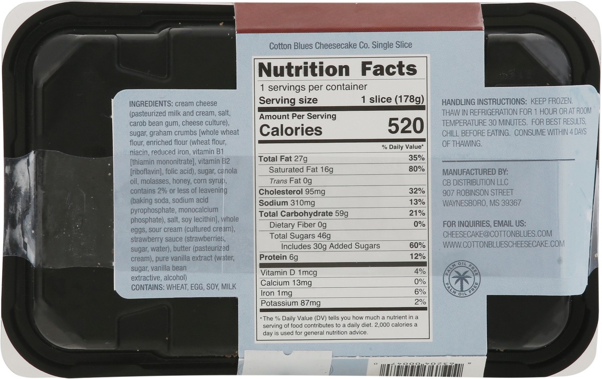 slide 5 of 9, Cotton Blues Cheesecake Company Cotton Blues Strawberry Cheesecake, 6 oz