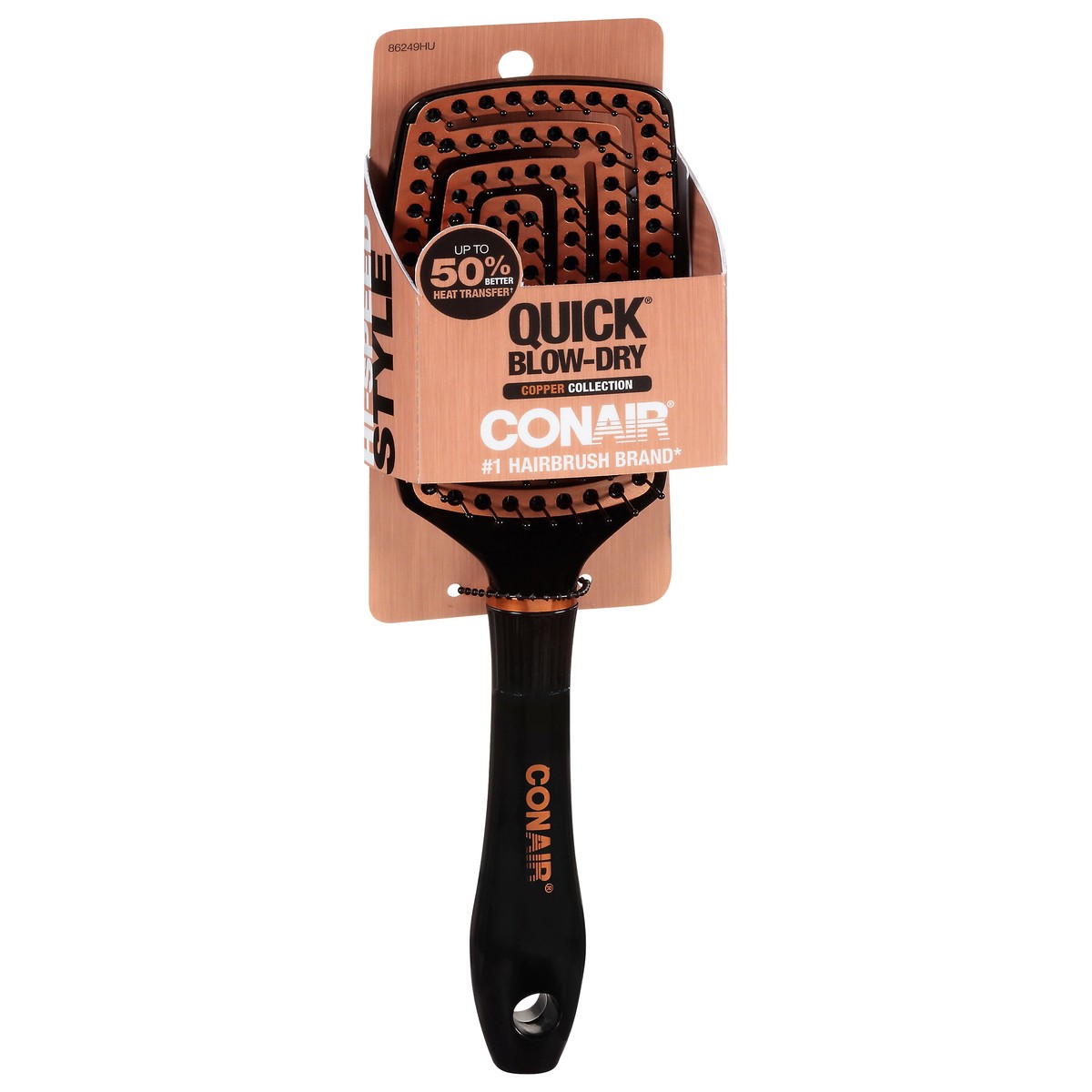 slide 3 of 9, Conair Copper Collection Quick Blow-Dry Hairbrush 1 ea Card, 1 ct